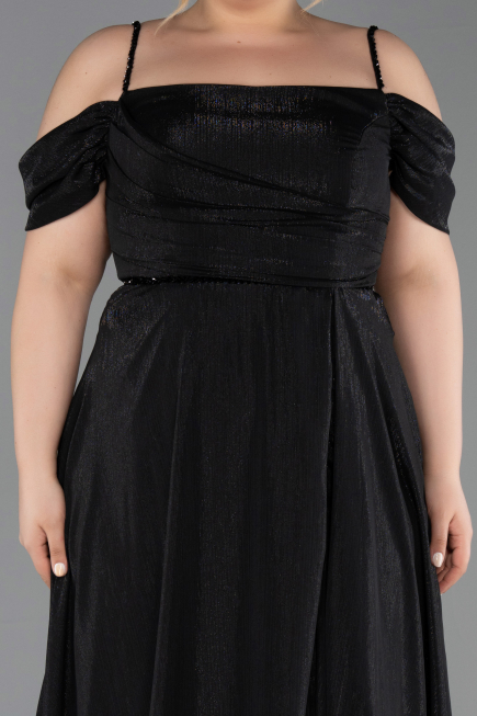 Robe Grande Taille Longue Noir ABU6185