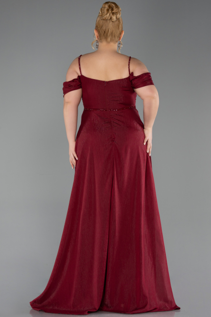 Robe Grande Taille Longue Rouge Bordeaux ABU6185