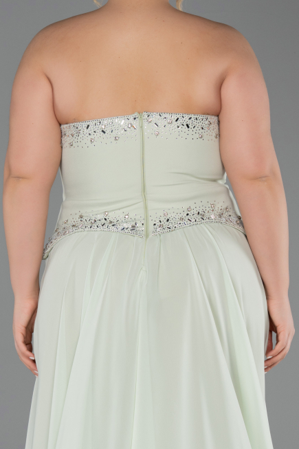 Robe de Soirée Longue Mousseline Menthe ABU6188