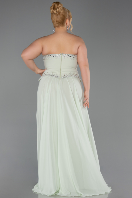 Robe de Soirée Longue Mousseline Menthe ABU6188