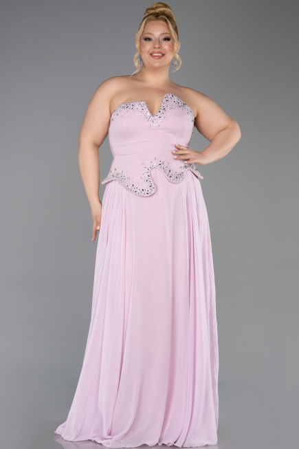 Robe de Soirée Longue Mousseline Poudre ABU6188