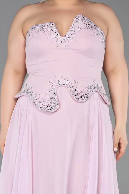 Robe de Soirée Longue Mousseline Poudre ABU6188