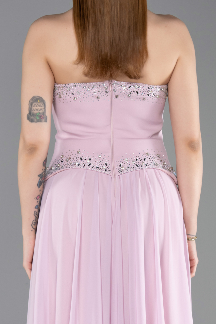 Robe de Soirée Longue Mousseline Poudre ABU6188