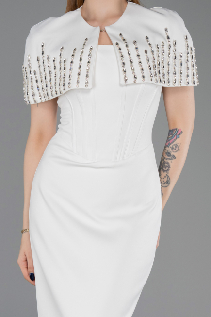 Robe de Soirée Longue Blanc ABU5889