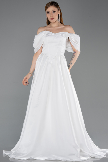 Robe de Soirée Longue Blanc ABU6191