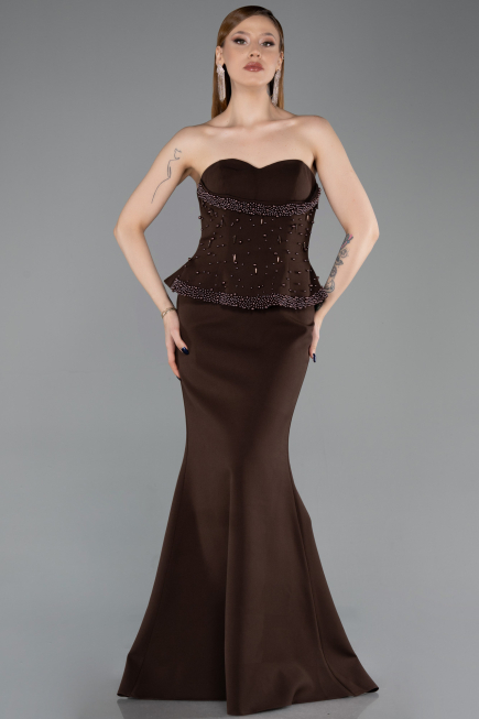 Robe de Soirée Longue Brun ABU6192