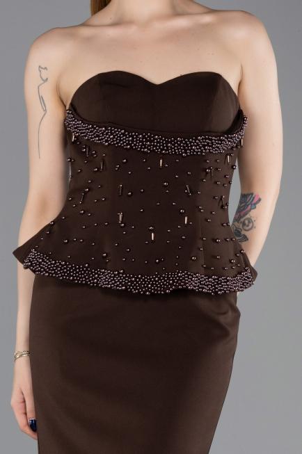 Robe de Soirée Longue Brun ABU6192