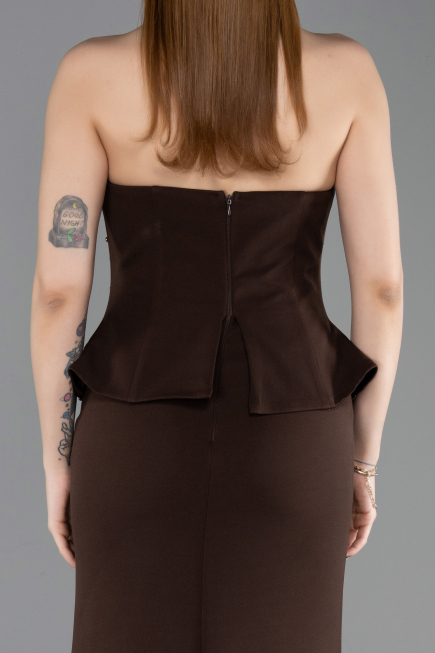 Robe de Soirée Longue Brun ABU6192
