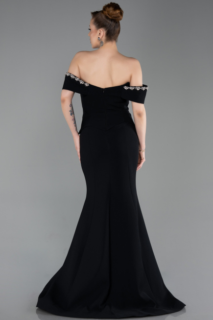 Robe Queue de Poisson Longue Noir ABU6198