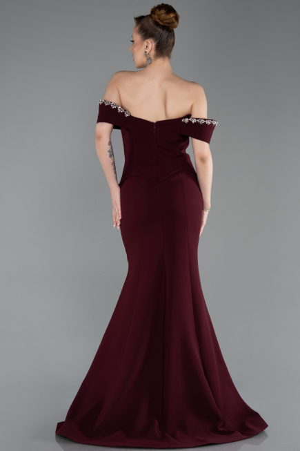 Robe Queue de Poisson Longue Couleur Cerise ABU6198