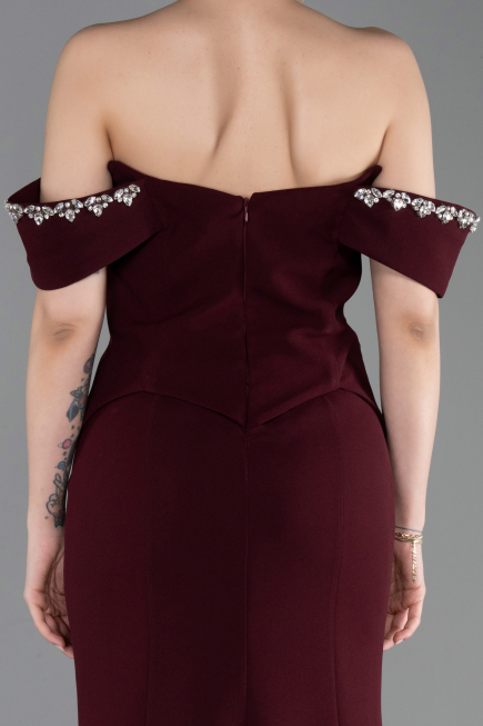 Robe Queue de Poisson Longue Couleur Cerise ABU6198