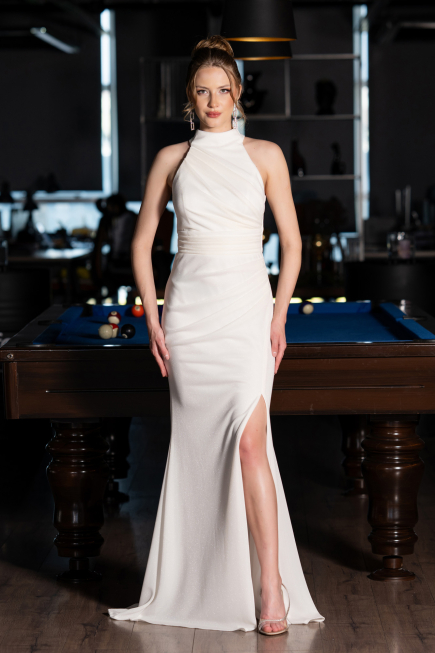 Robe De Soirée Longue Blanc ABU6083