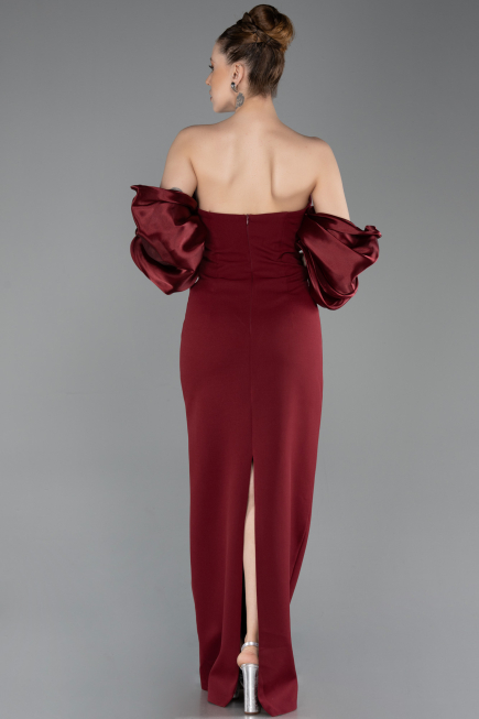 Robe de Soirée Longue Rouge Bordeaux ABU6204