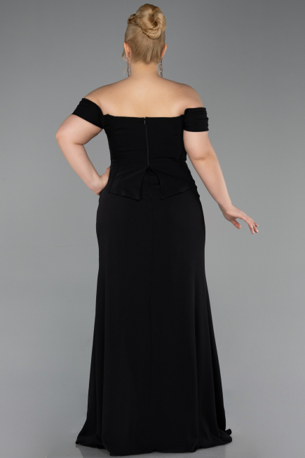 Robe De Graduation Grande Taille Longue Noir ABU6246