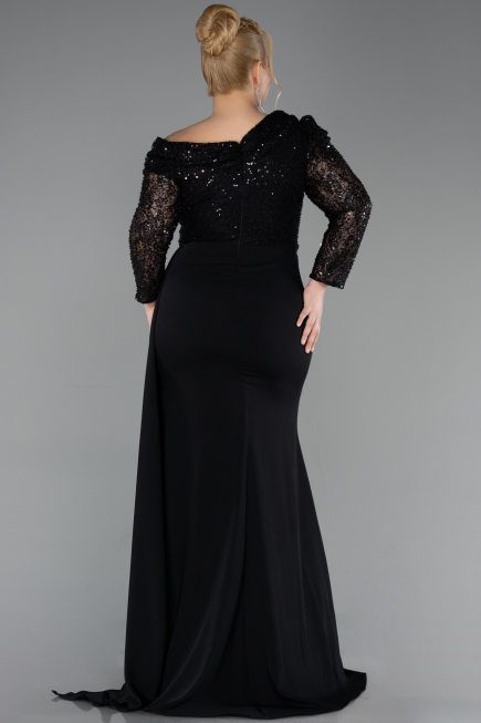 Robe Grande Taille Longue Noir ABU6213