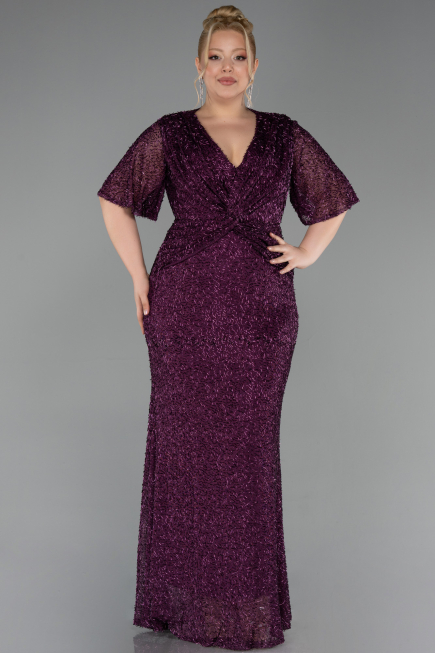 Robe De Soirée Grande Taille Longue Violet ABU4542
