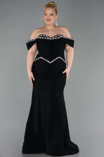 Robe De Soirée Grande Taille Longue Noir ABU6199