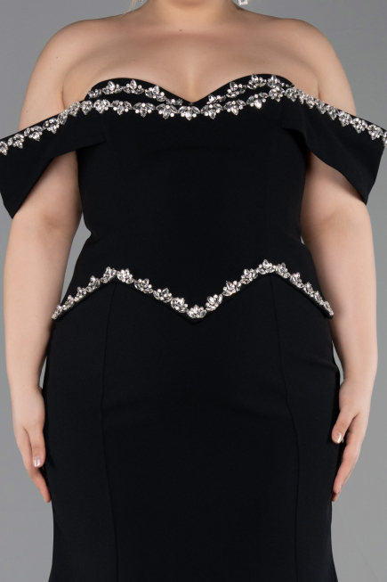Robe De Soirée Grande Taille Longue Noir ABU6199
