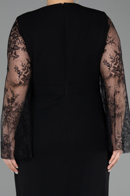 Robe De Invitation Grande Taille Midi Noir ABK2646
