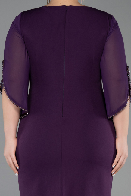 Robe De Invitation Grande Taille Midi Violet ABK2659