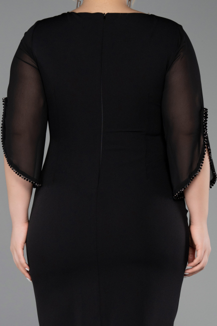 Robe De Invitation Grande Taille Midi Noir ABK2659