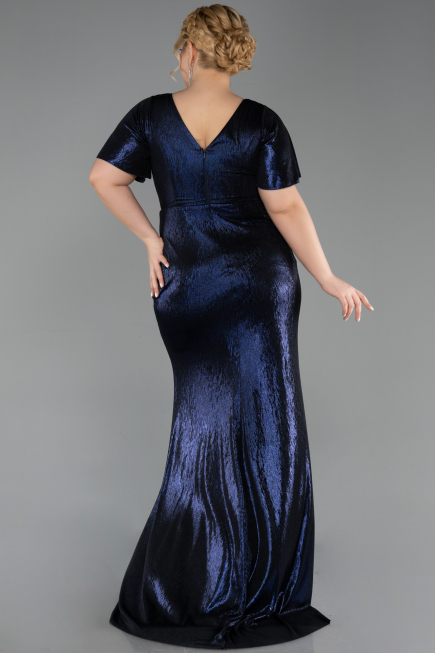 Robe De Soirée Grande Taille Longue Bleu Marine ABU6281