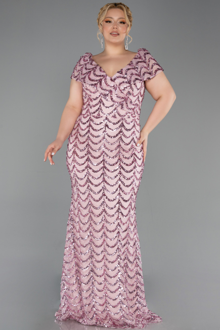 Robe De Soirée Grande Taille Longue Squameuse Poudre ABU6282