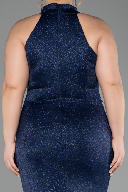 Robe De Soirée Grande Taille Longue Bleu Marine ABU6311