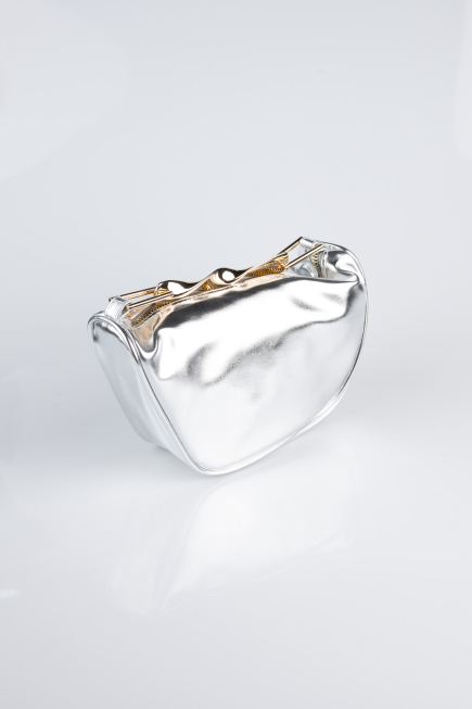 Sac de Soirée Luxe Cuir Argent KC476