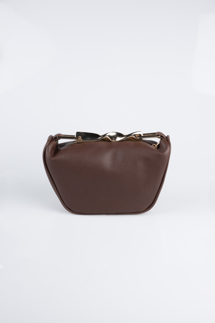 Sac de Soirée Luxe Cuir Brun KC476