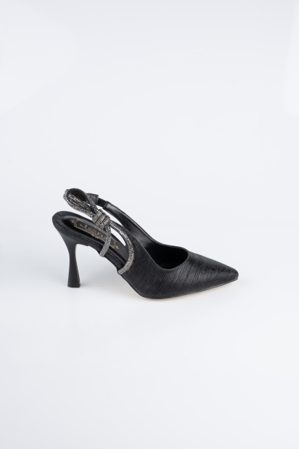 Stiletto Coupe Au Laser Noir MJ4102