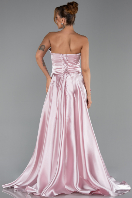 Robe de Soirée Longue Satin Poudre ABU5767