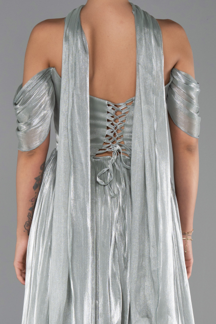 Robe de Soirée Longue Mousseline Menthe ABU6342