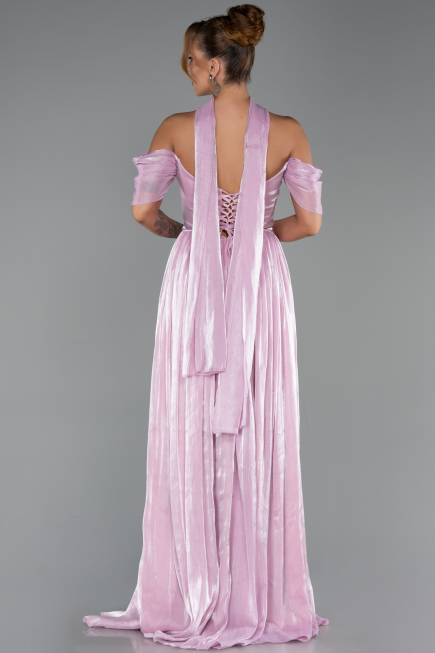 Robe de Soirée Longue Mousseline Poudre ABU6342