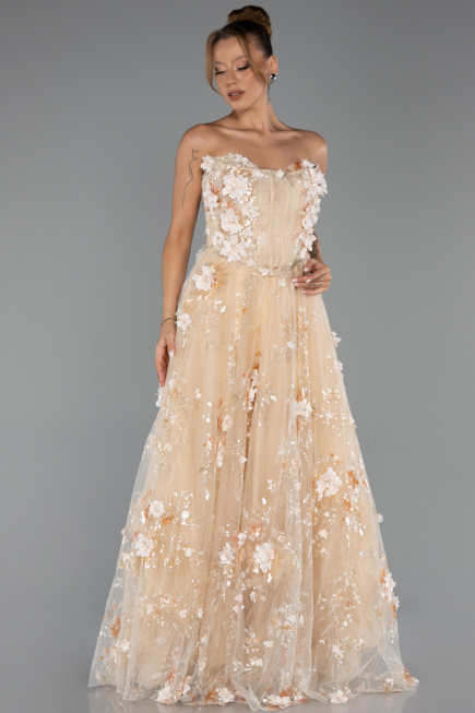 Robe de Soirée Longue Or ABU6344