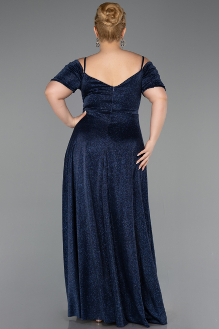 Robe de Soirée Grande Taille Longue Bleu Marine ABU6333
