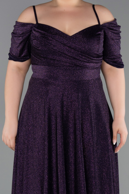 Robe de Soirée Grande Taille Longue Violet ABU6333