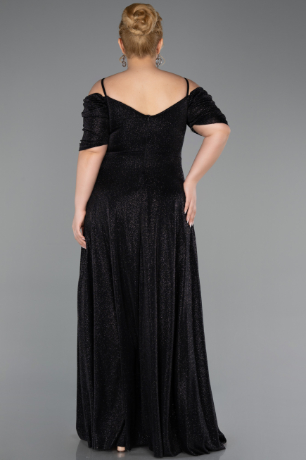 Robe de Soirée Grande Taille Longue Noir ABU6333