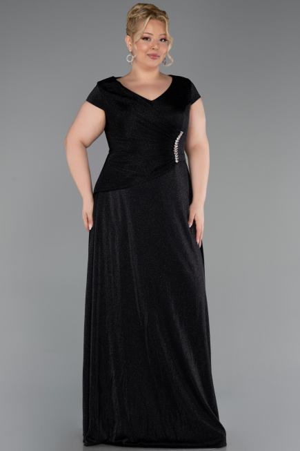 Robe De Soirée Grande Taille Longue Noir ABU6363
