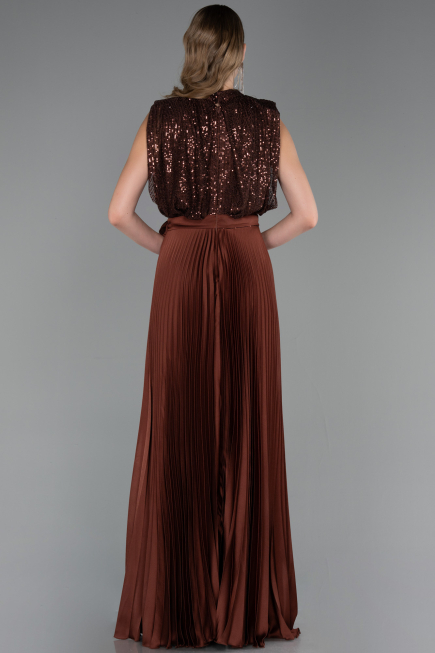 Robe de Soirée Longue Brun ABU3326