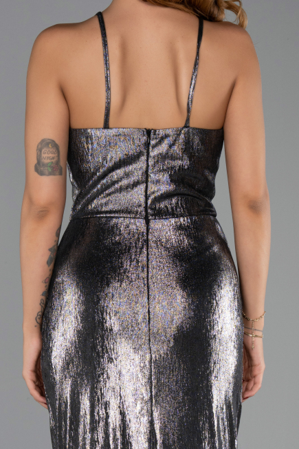 Robe de Soirée Longue Anthracite ABU6407
