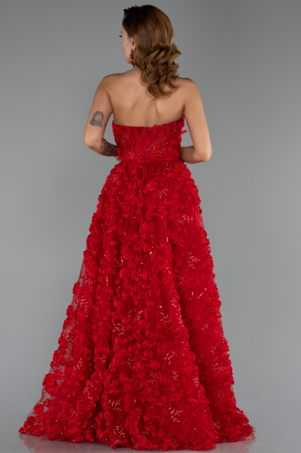 Robe de Soirée Longue Rouge ABU6408