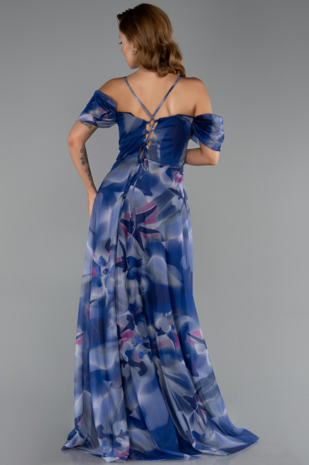 Robe De Soirée Grande Taille Longue Bleu Marine ABU6409