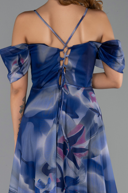 Robe De Soirée Grande Taille Longue Bleu Marine ABU6409