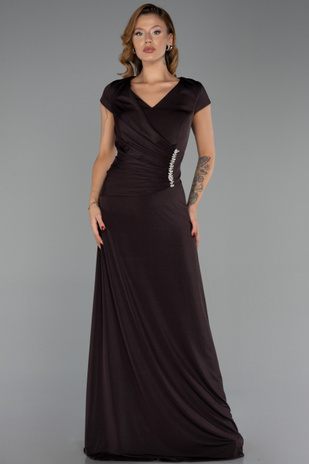 Robe Grande Taille Longue Brun ABU6410
