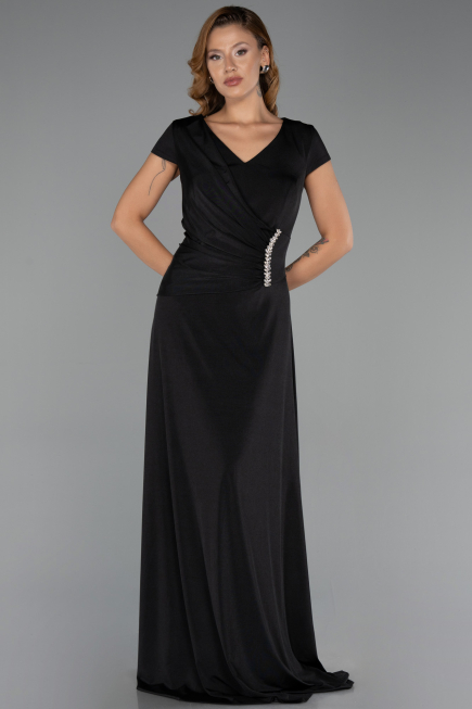 Robe Grande Taille Longue Noir ABU6410