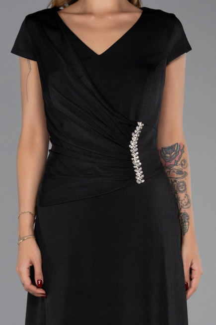 Robe Grande Taille Longue Noir ABU6410