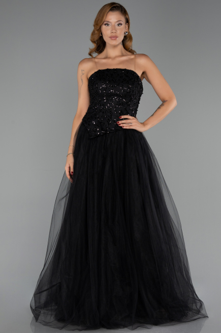 Robe de Soirée Longue Noir ABU6412