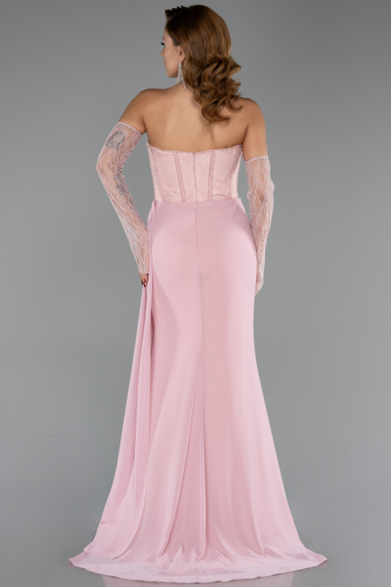 Robe de Soirée Grande Taille Longue Mousseline Poudre ABU6072