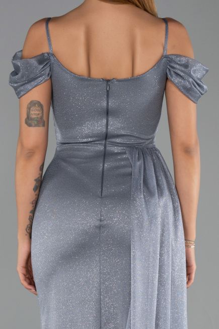Robe de Soirée Longue Anthracite ABU2835